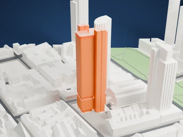 Silberturm model, South view