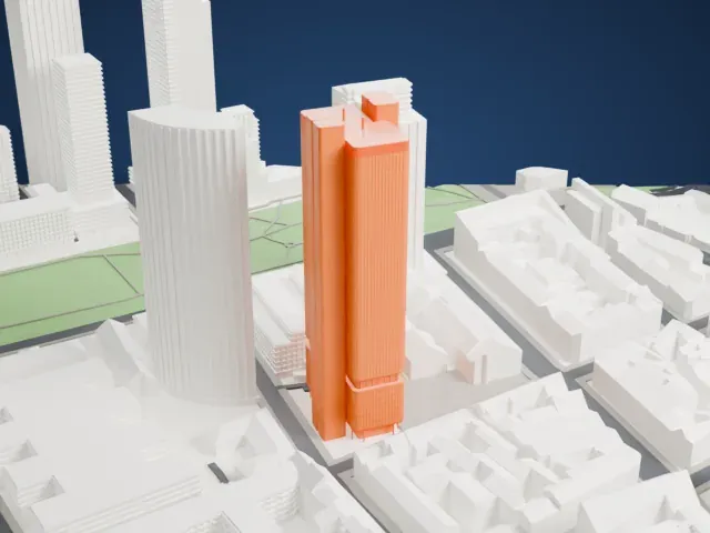 Silberturm model, West view