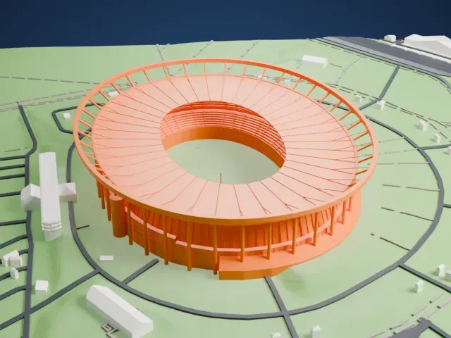 Silesian Stadium model, North view