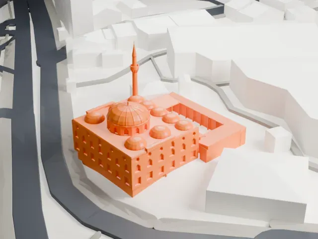 Sinan Pasha Mosque (Istanbul) model, East view