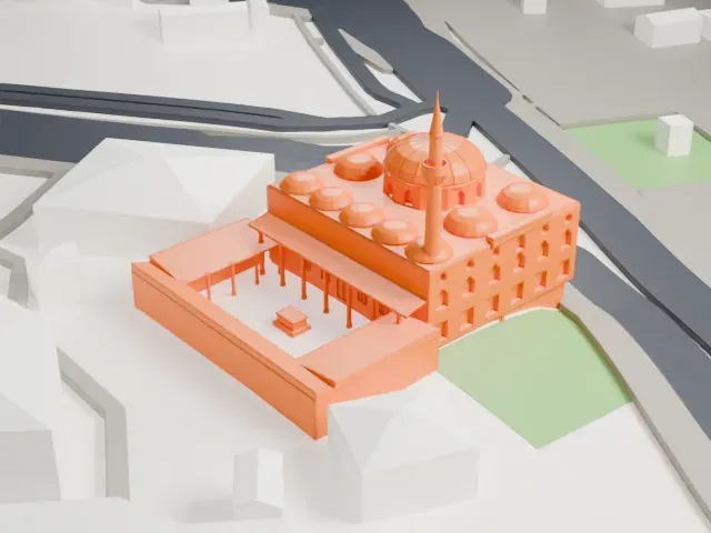 Sinan Pasha Mosque (Istanbul) model, West view