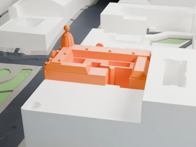 Singer House model, East view