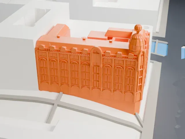 Singer House model, West view