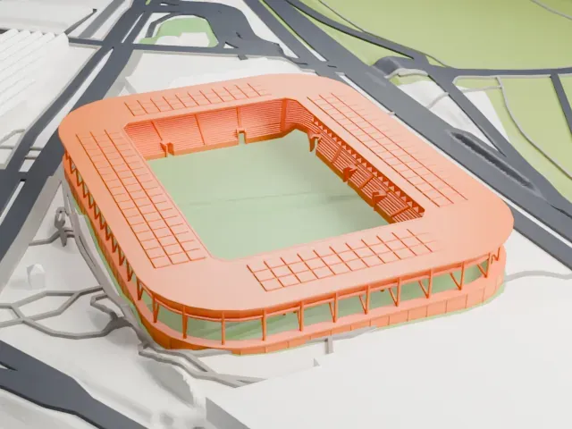 Sitterstadion model, East view