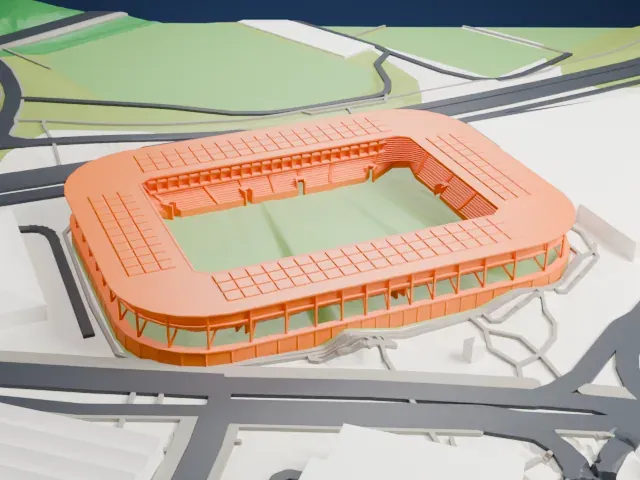 Sitterstadion model, South view