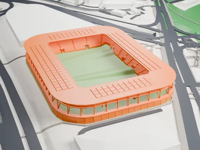 Sitterstadion model, West view