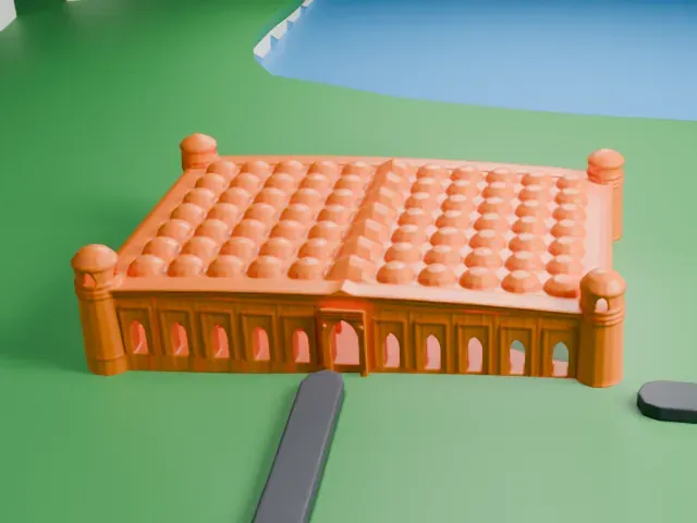 Sixty Dome Mosque model, East view