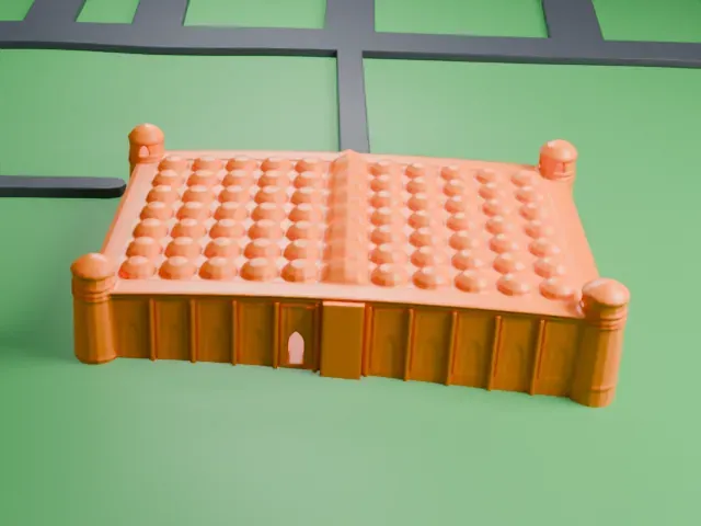 Sixty Dome Mosque model, West view