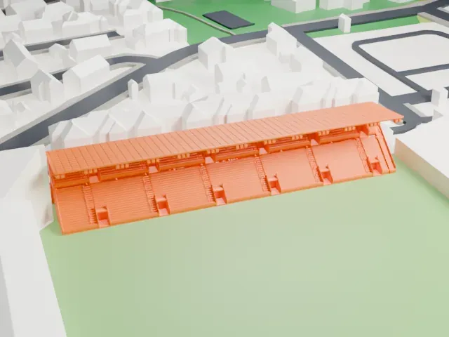 Skagerak Arena model, East view