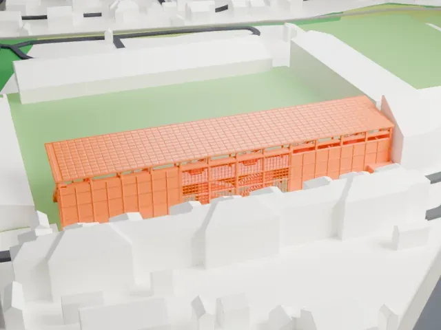 Skagerak Arena model, West view
