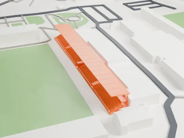 SKB-Bank Arena model, South view