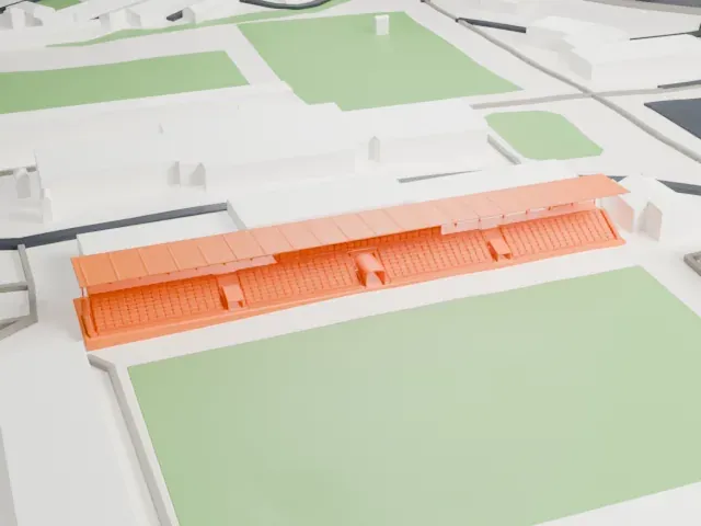 SKB-Bank Arena model, West view