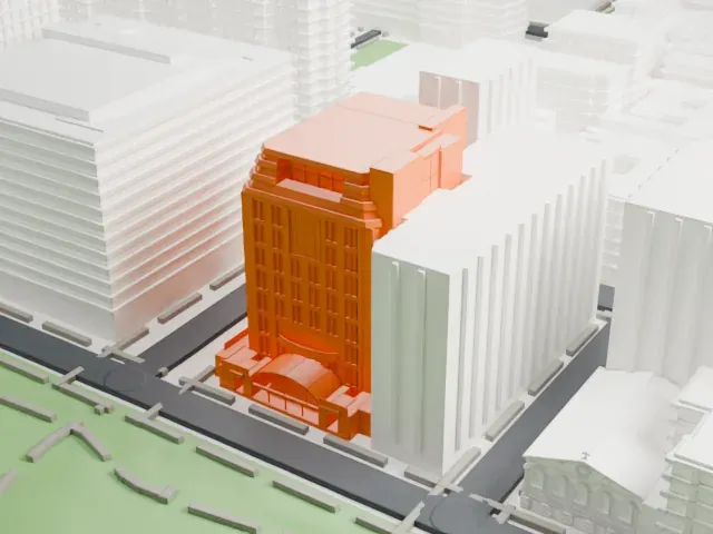Skirball Center for the Performing Arts model, North view
