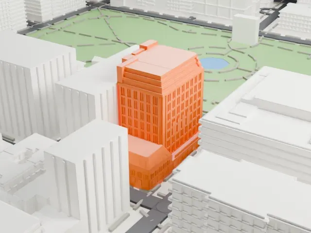 Skirball Center for the Performing Arts model, South view