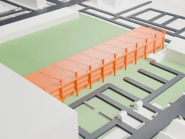 Skonto Stadium model, West view