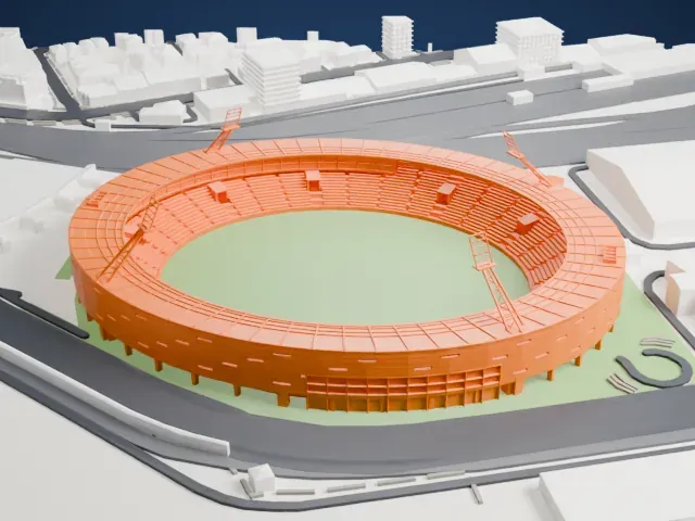 Sky Stadium model, East view
