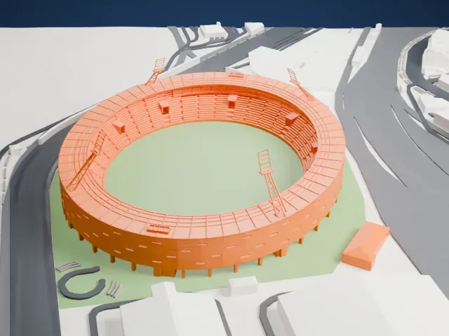 Sky Stadium model, North view