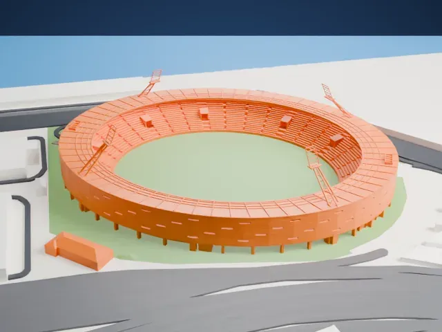 Sky Stadium model, West view