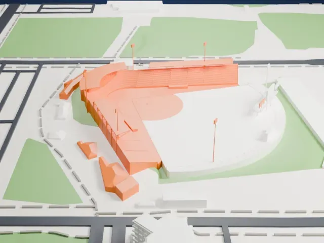 Sloan Park model, East view