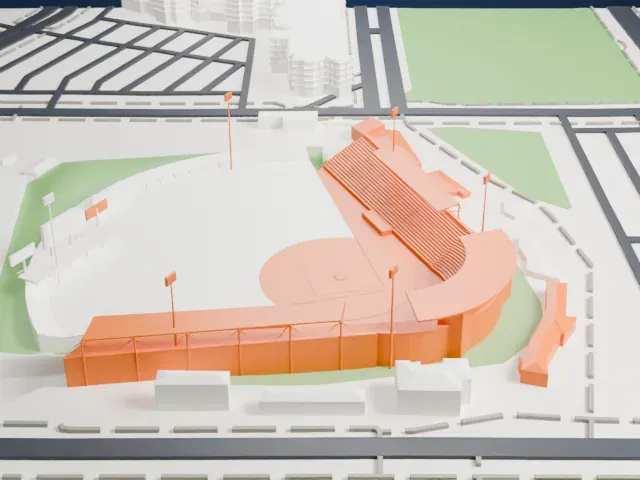 Sloan Park model, West view