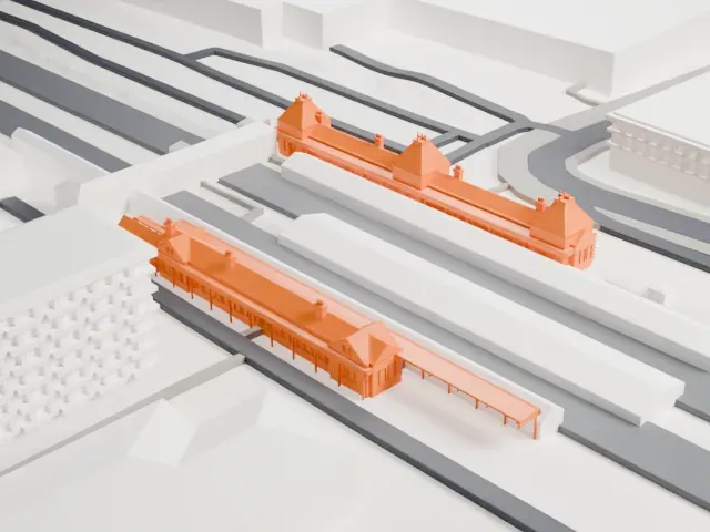 Slough railway station model, North view