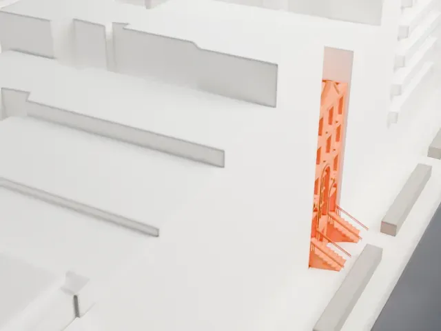 Slovenian Church of St. Cyril in New York model, East view