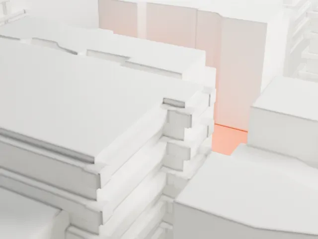 Slovenian Church of St. Cyril in New York model, West view