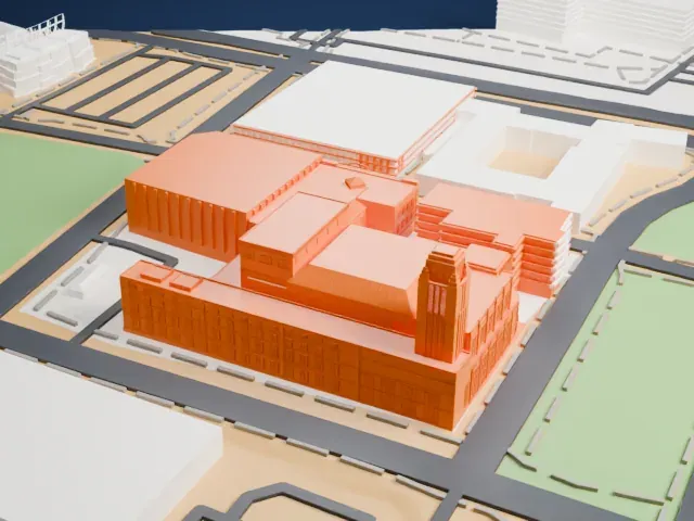 Smith Center for the Performing Arts model, East view