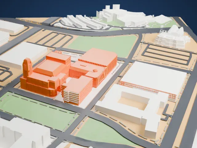 Smith Center for the Performing Arts model, North view
