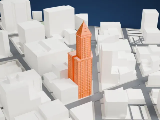 Smith Tower model, West view