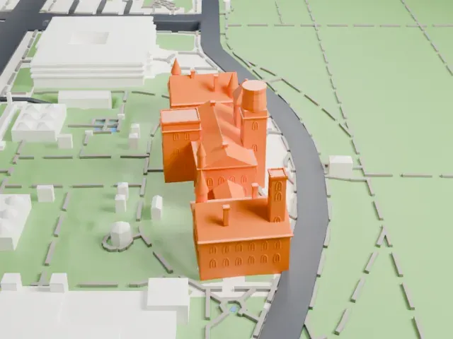 Smithsonian Institution Building model, East view