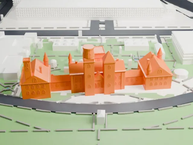 Smithsonian Institution Building model, North view