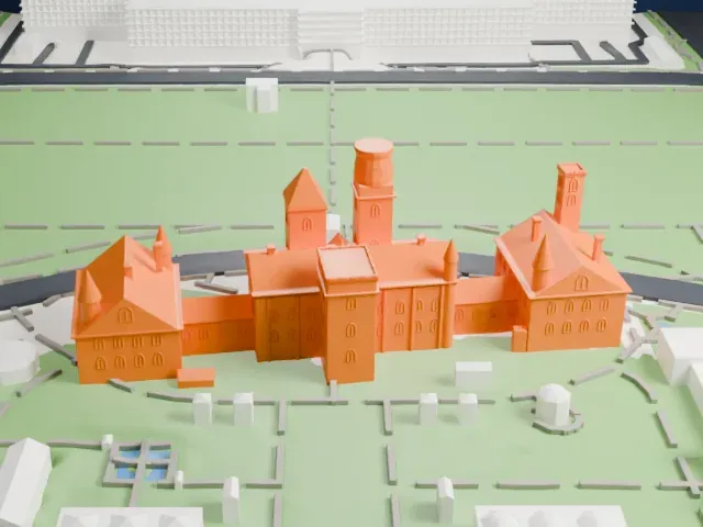 Smithsonian Institution Building model, South view
