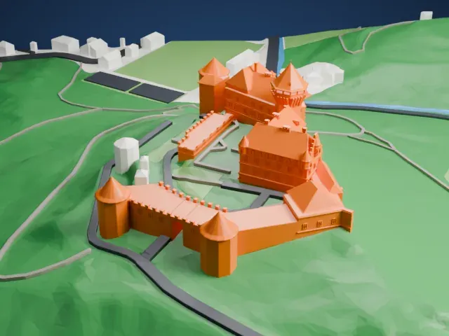 Smolenice Castle model, North view