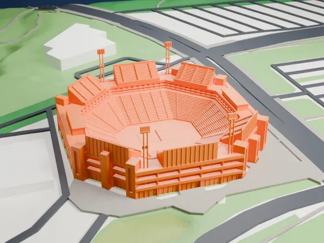 Sobeys Stadium model, East view