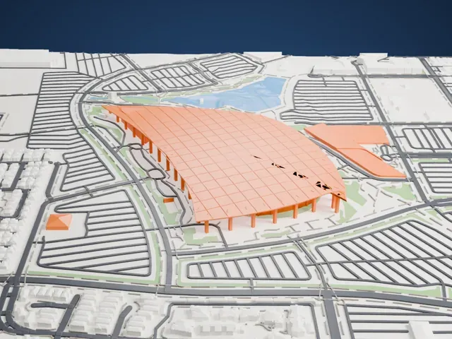 SoFi Stadium model, North view