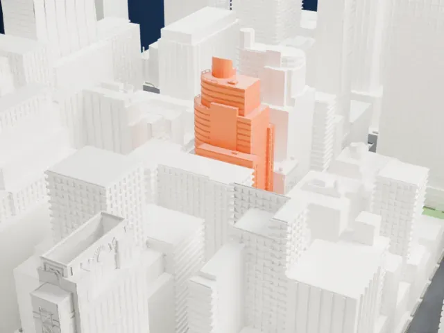 Sofitel New York Hotel model, East view