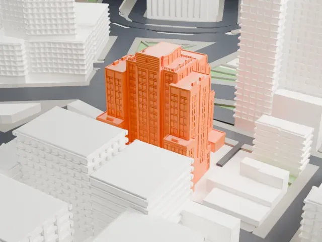 Soho Grand Hotel model, East view