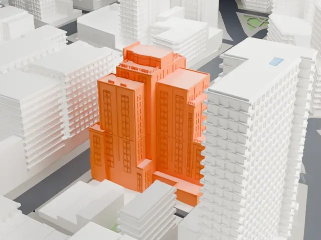 Soho Grand Hotel model, North view
