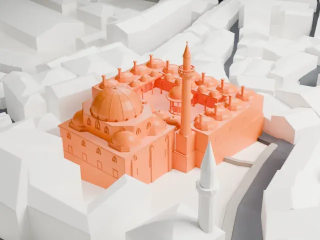 Sokollu Mehmed Pasha Mosque, Kadırga model, East view