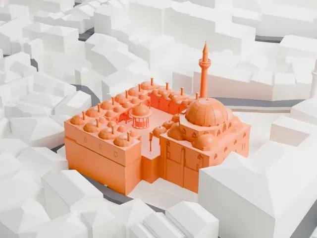 Sokollu Mehmed Pasha Mosque, Kadırga model, South view
