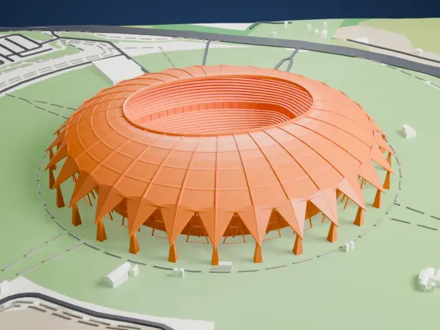 Solidarnost Samara Arena model, East view