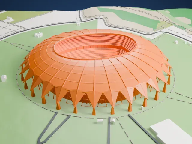 Solidarnost Samara Arena model, West view