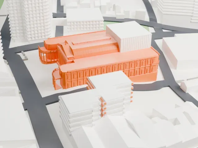 Solís Theatre model, West view