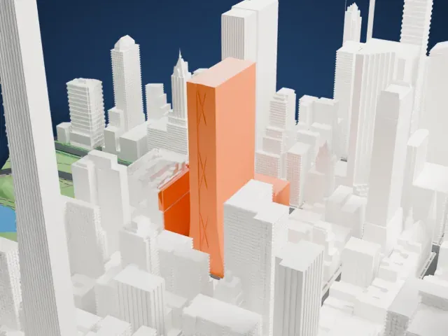 Solow Building model, West view