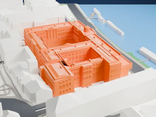 Somerset House model, West view