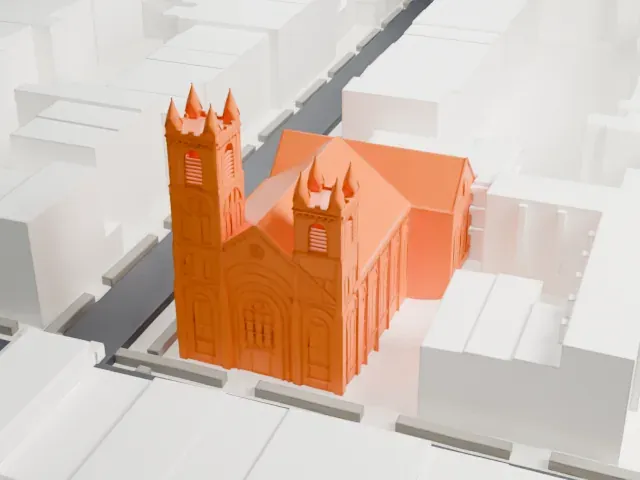 South Congregational Church, Brooklyn model, East view