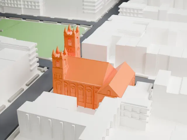 South Congregational Church, Brooklyn model, North view