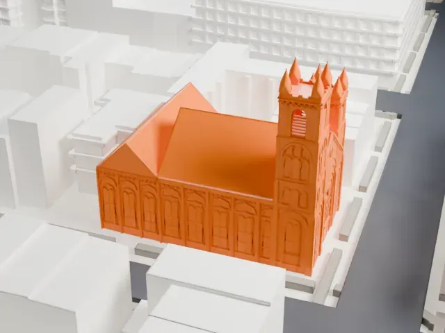 South Congregational Church, Brooklyn model, South view