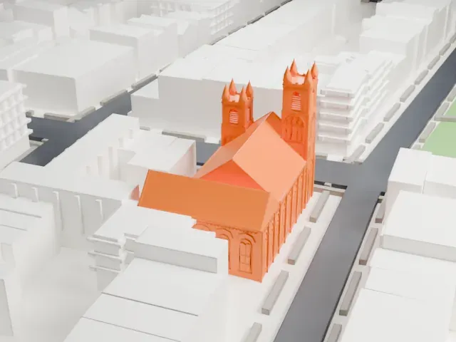 South Congregational Church, Brooklyn model, West view
